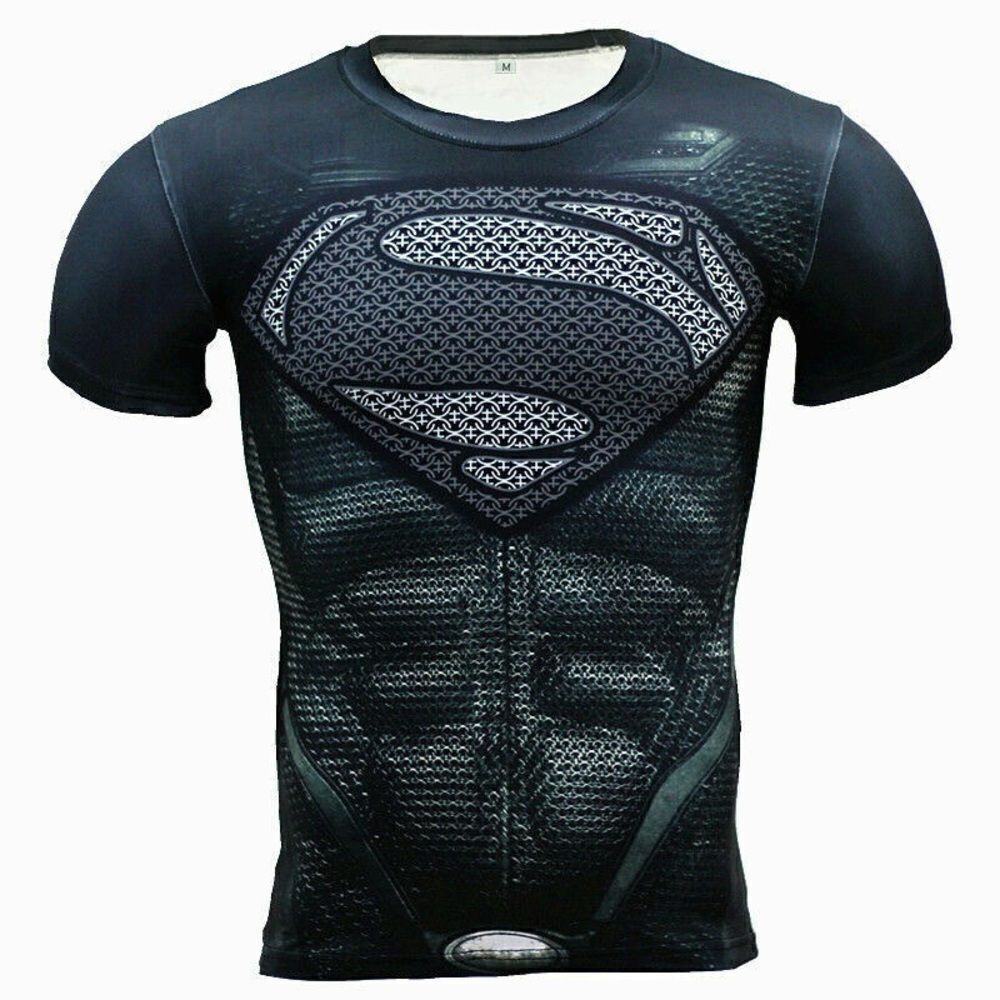 Superman small short sleeve shirt gray black